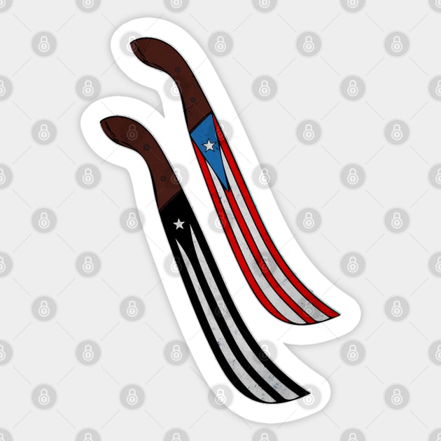 Puerto Rico Machete Flags Sticker by SoLunAgua